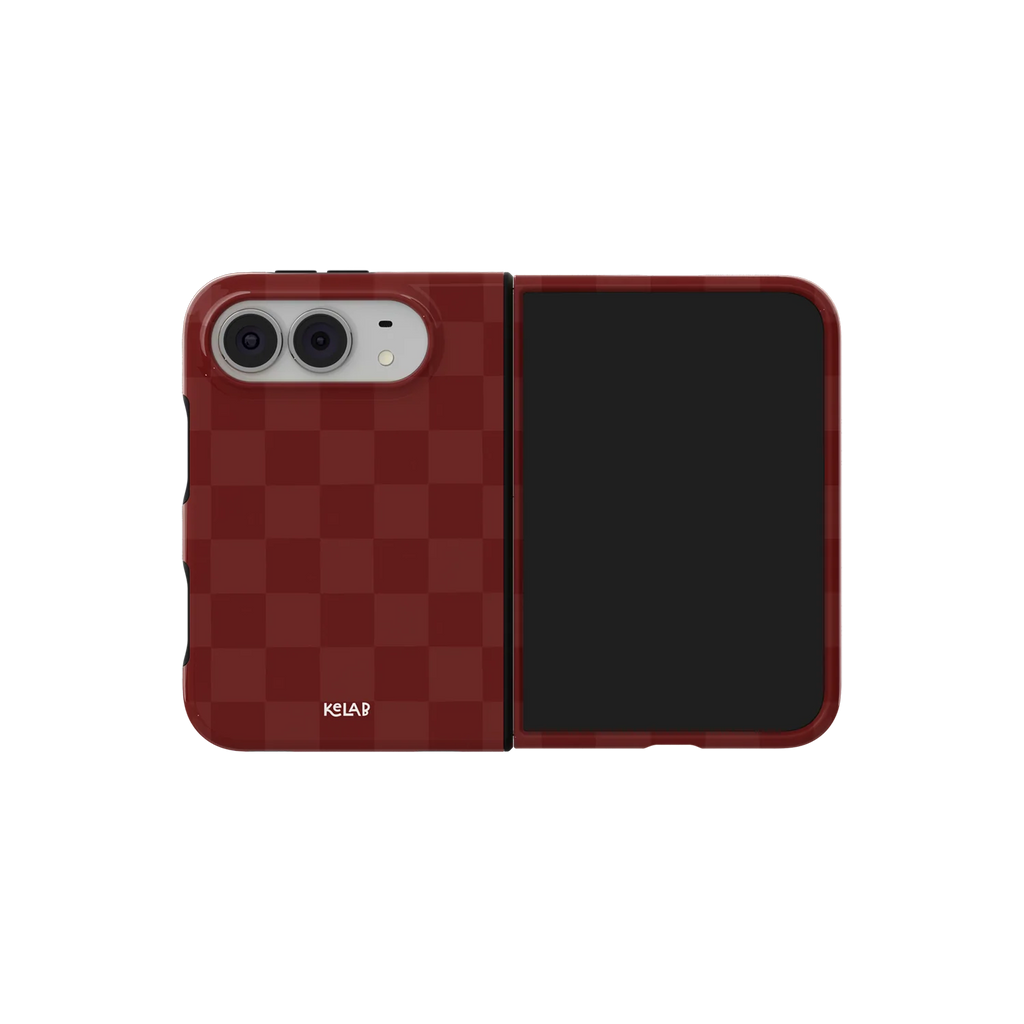 Maroon Check | Burgundy Checkerboard iPhone Case