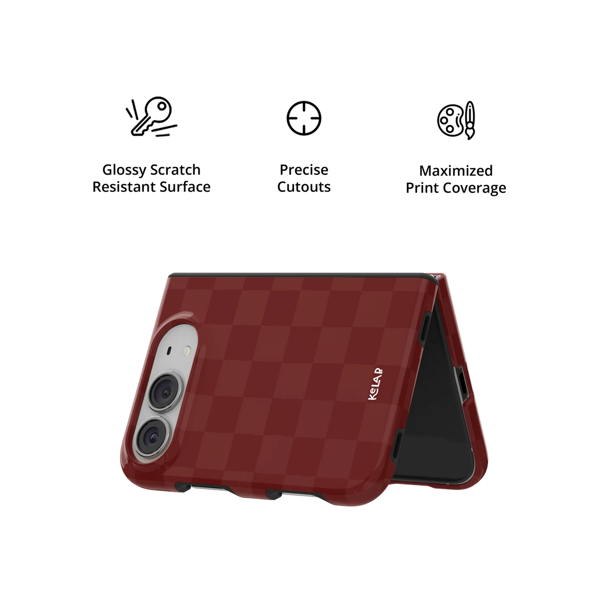 Maroon Check | Burgundy Checkerboard iPhone Case