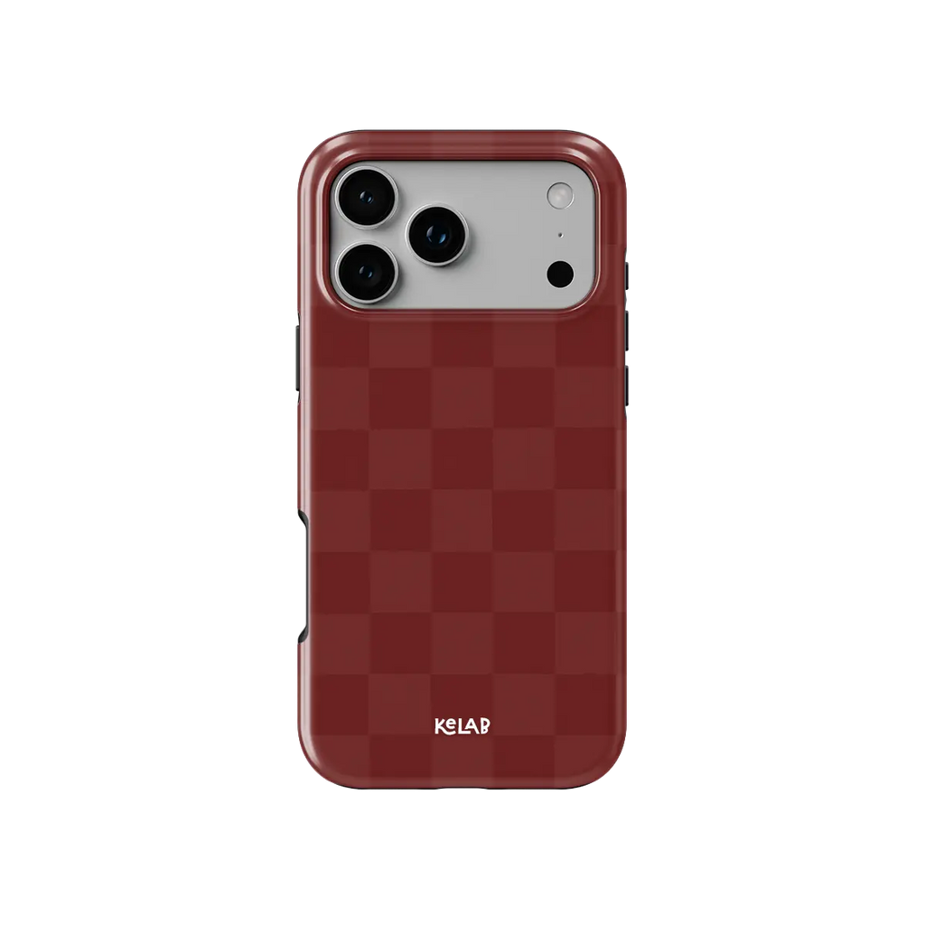 Maroon Check | Burgundy Checkerboard iPhone Case