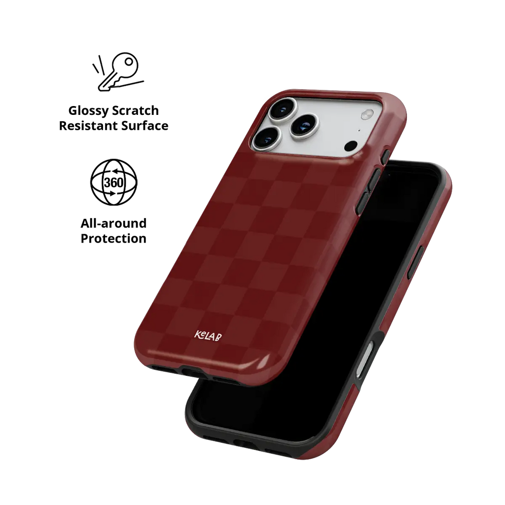 Maroon Check | Burgundy Checkerboard iPhone Case