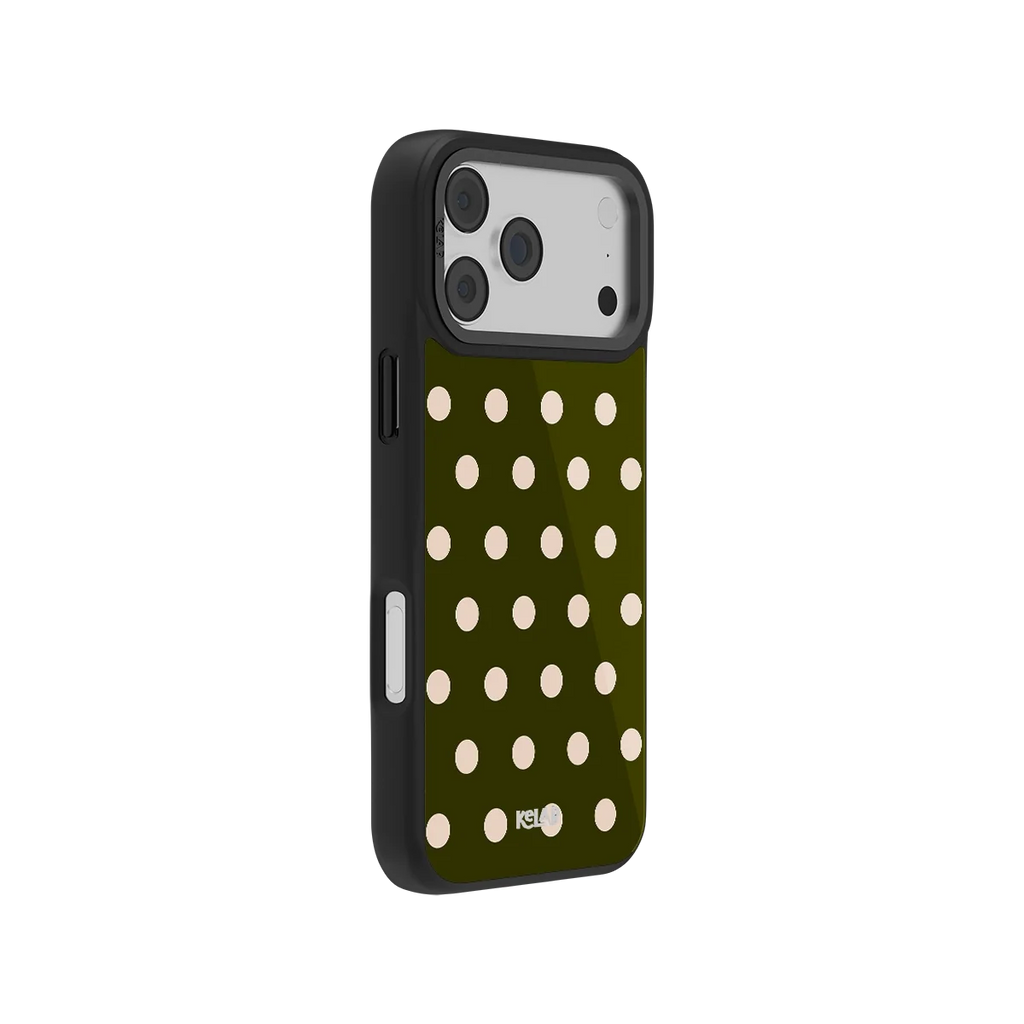 Urban Sage | Olive Polka Dot iPhone Case