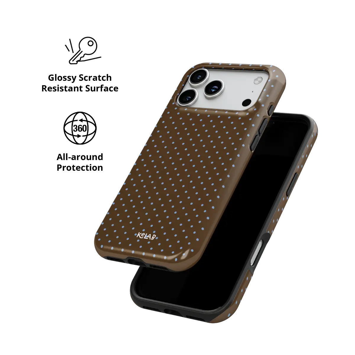 Blueberry Espresso | Brown Polka Dot iPhone Case